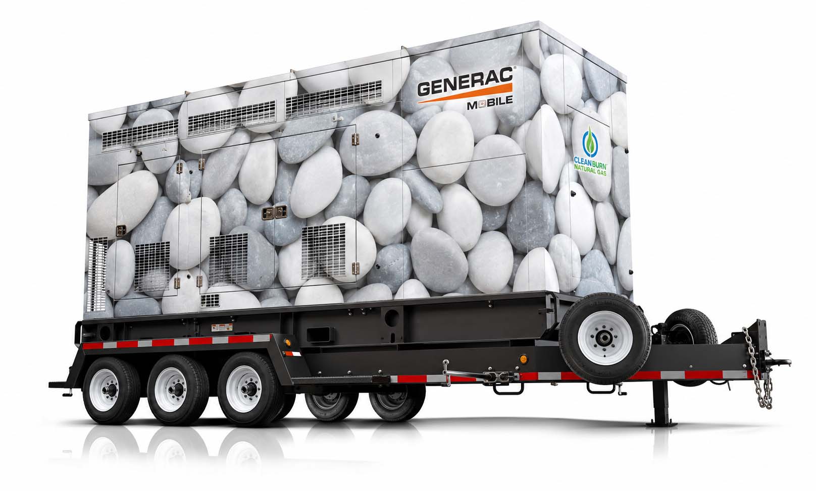White pebble pattern wrap on a large mobile commercial generator rendered concept